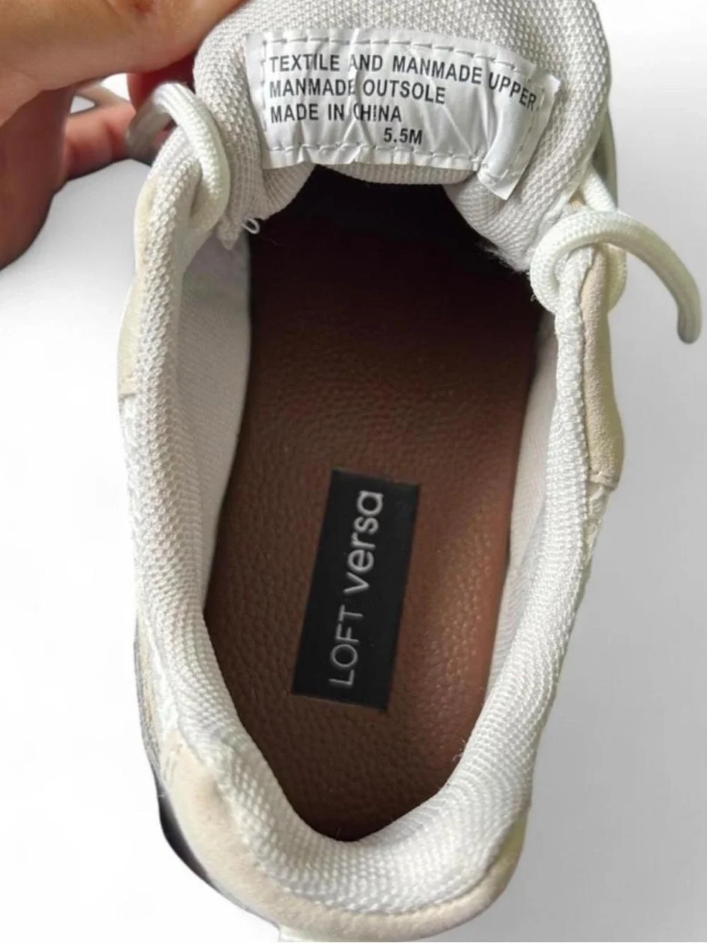 LOFT Versa Women's Neutral White and Gray Chunky Trainer Sneakers